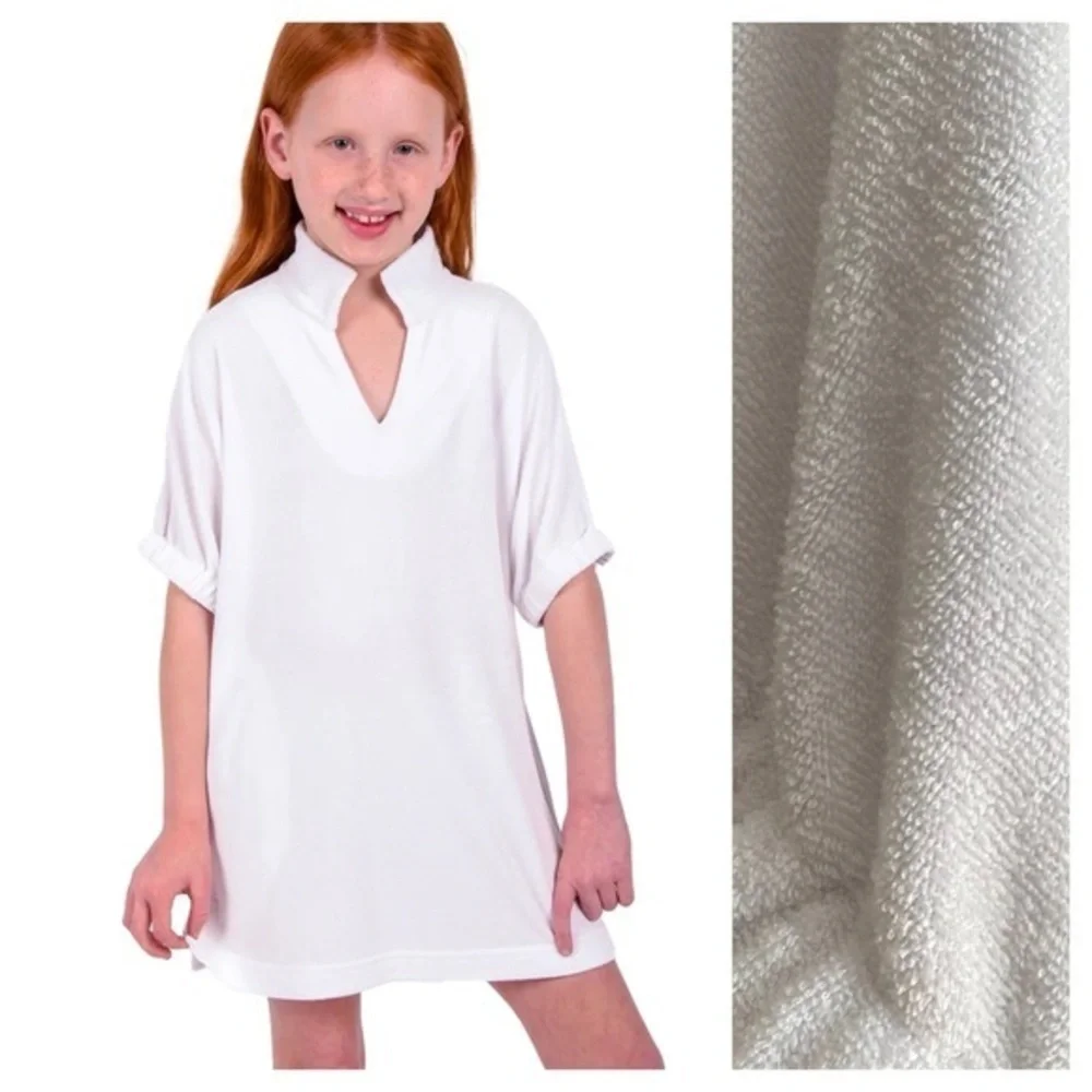 Emily Mccarthy White Terrycloth Lil Poppy Swim Cover Up Dress 4t